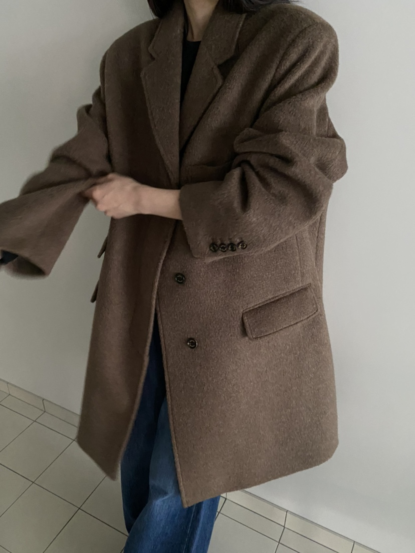 MOVENNE東大門㊣實拍女裝新款時尚休閑職業真品推薦中長款大衣MOVENNE中長款大衣