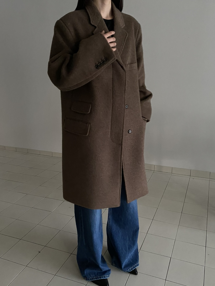 MOVENNE東大門㊣實拍女裝新款時尚休閑職業真品推薦中長款大衣MOVENNE中長款大衣