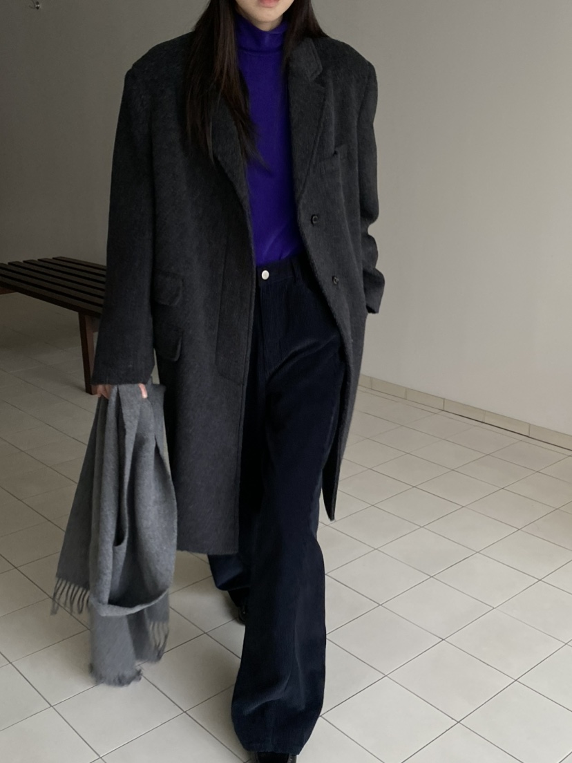 MOVENNE東大門㊣實拍女裝新款時尚休閑職業真品推薦中長款大衣MOVENNE中長款大衣