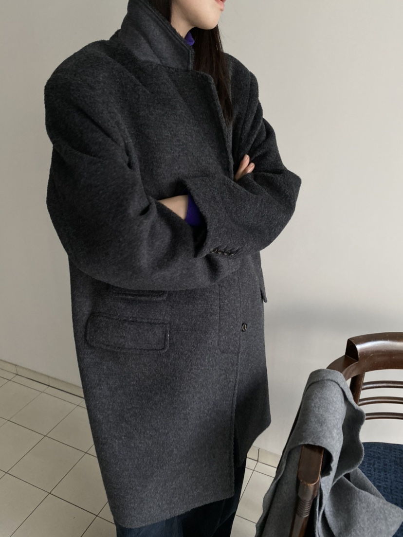 MOVENNE東大門㊣實拍女裝新款時尚休閑職業真品推薦中長款大衣MOVENNE中長款大衣