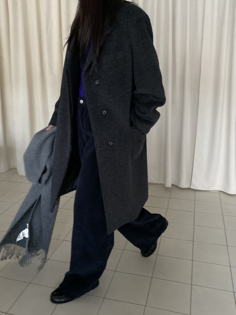 MOVENNE東大門㊣實拍女裝新款時尚休閑職業真品推薦中長款大衣MOVENNE中長款大衣