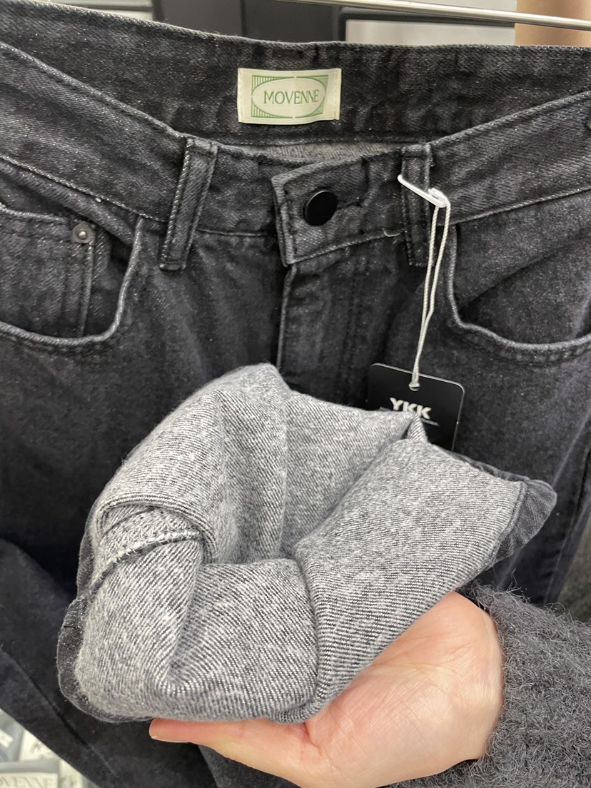 MOVENNE東大門㊣代購女士新款職業時尚真品人氣休閑牛仔褲羊毛MOVENNE牛仔褲
