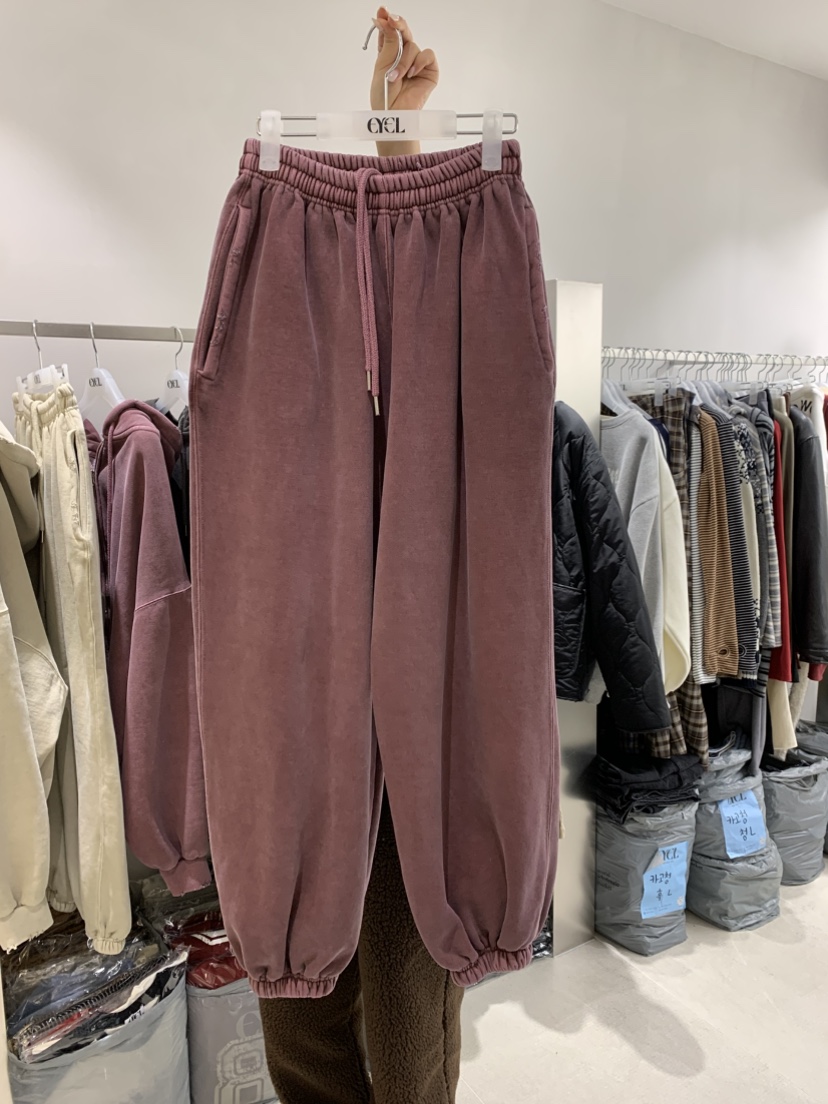 EYEL韓國直郵㊣女裝新品熱賣休閑25秋冬人氣真品休閑褲豬皮EYEL休閑褲圖色2