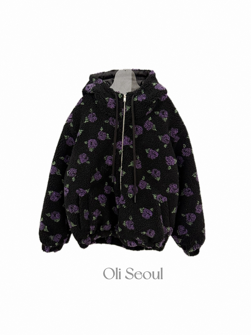 OLI SEOUL東大門㊣實拍女裝新款職業時尚推薦休閑夾克花朵OLI SEOUL夾克圖色1