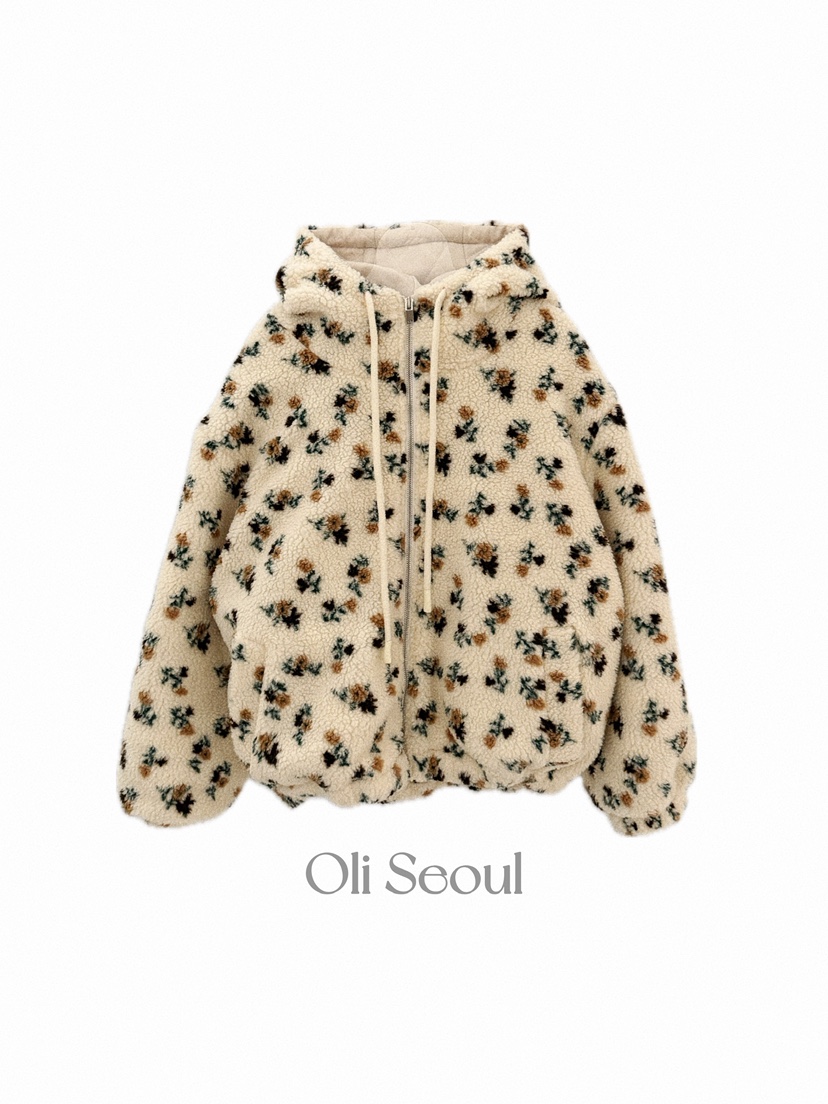 OLI SEOUL東大門㊣實拍女裝新款職業時尚推薦休閑夾克花朵OLI SEOUL夾克圖色2