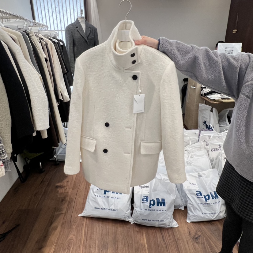 UNDERSTANDING東大門㊣直郵女士新品推薦熱賣職業短款大衣羊駝UNDERSTANDING短款大衣圖色1