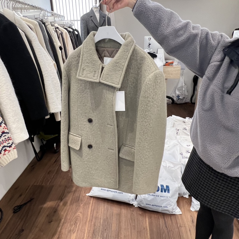 UNDERSTANDING東大門㊣直郵女士新品推薦熱賣職業短款大衣羊駝UNDERSTANDING短款大衣圖色2