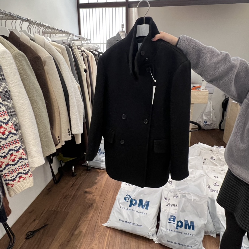 UNDERSTANDING東大門㊣直郵女士新品推薦熱賣職業短款大衣羊駝UNDERSTANDING短款大衣圖色3