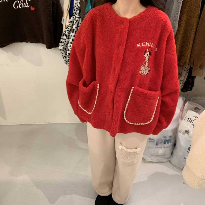 VENTI韓國代購㊣女士新款熱賣推薦人氣25秋冬休閑夾克羊毛衫VENTI夾克圖色1