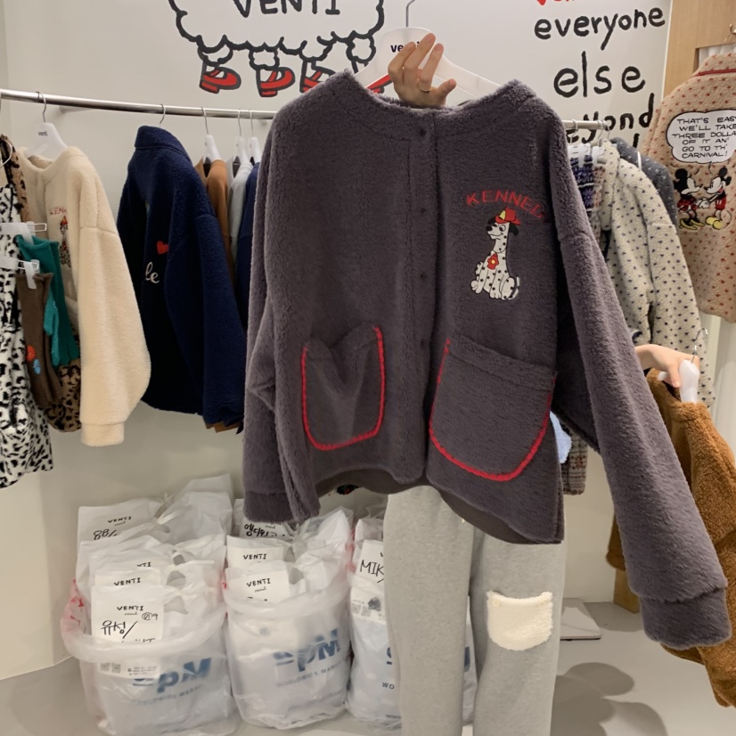 VENTI韓國代購㊣女士新款熱賣推薦人氣25秋冬休閑夾克羊毛衫VENTI夾克圖色3