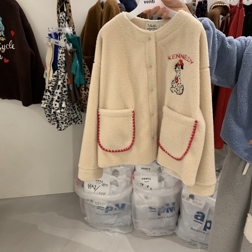 VENTI韓國代購㊣女士新款熱賣推薦人氣25秋冬休閑夾克羊毛衫VENTI夾克圖色4