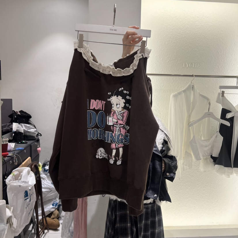 TYCHE韓國代購㊣女裝新款人氣職業推薦時尚熱賣25秋冬衛衣加絨TYCHE衛衣圖色1