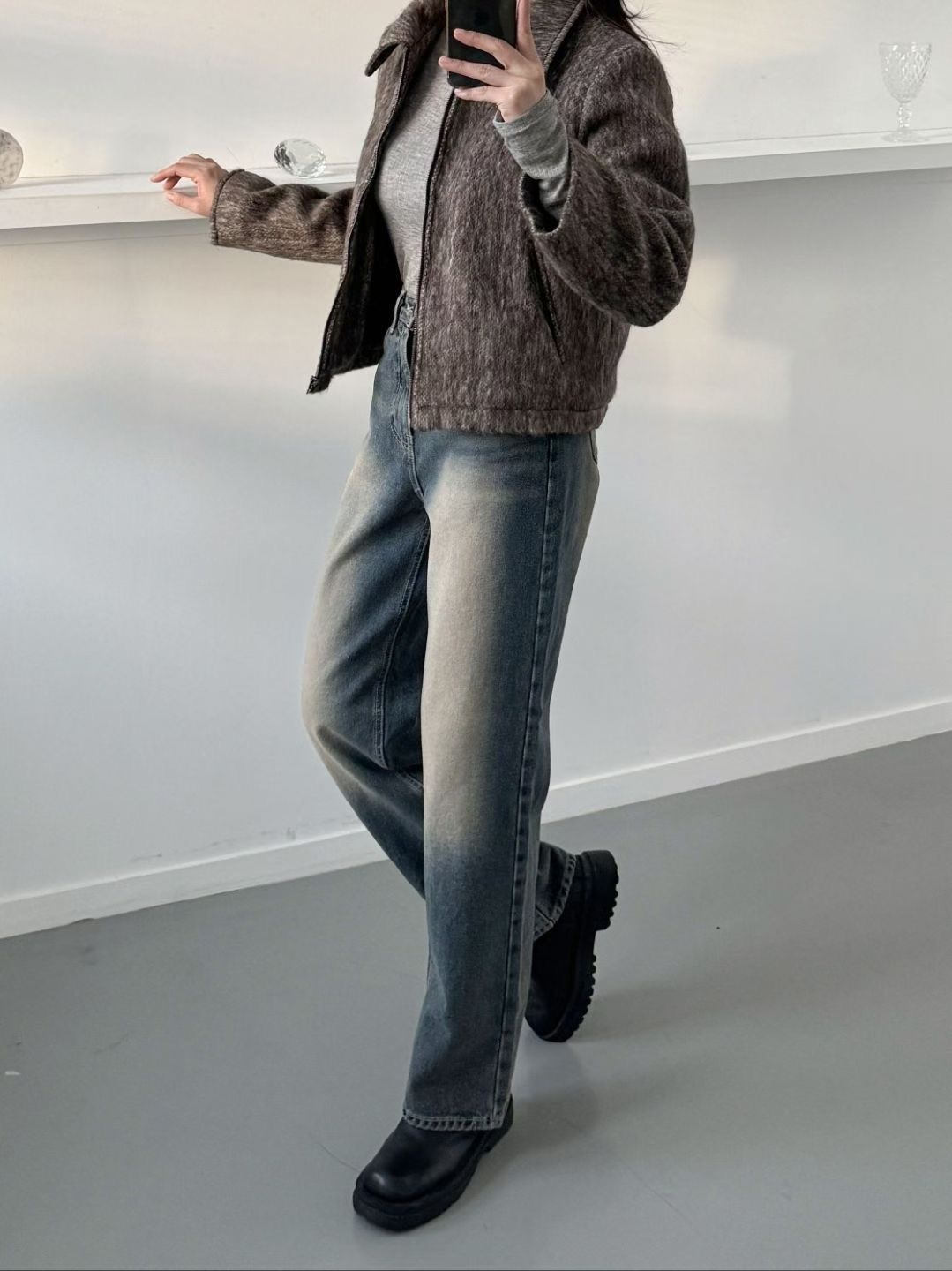 DOUBLEM韓國直郵㊣女裝新款推薦真品職業人氣熱賣休閑牛仔褲DOUBLEM牛仔褲