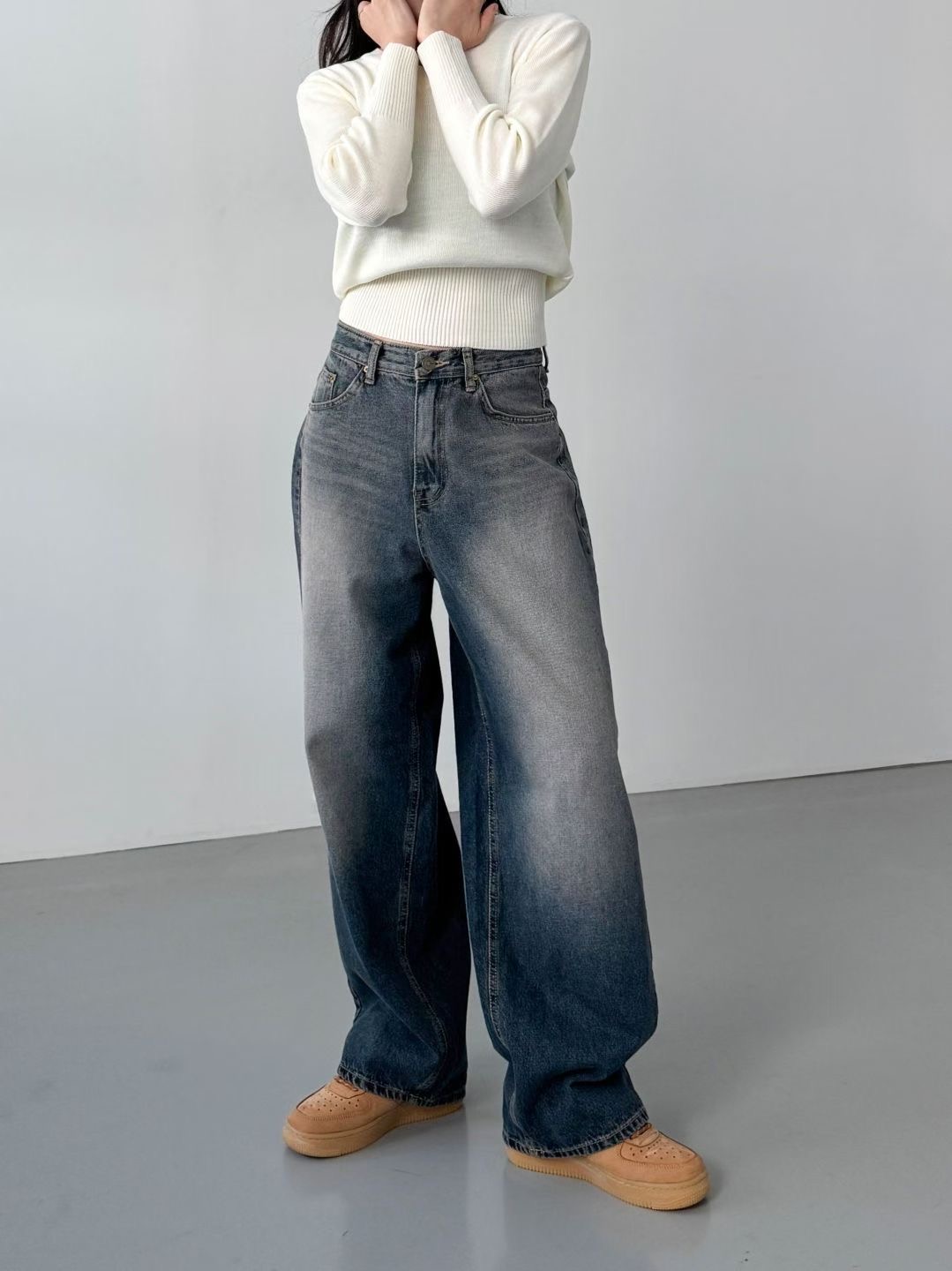 DOUBLEM東大門㊣代購女士新品熱賣推薦人氣時尚真品職業牛仔褲DOUBLEM牛仔褲圖色1