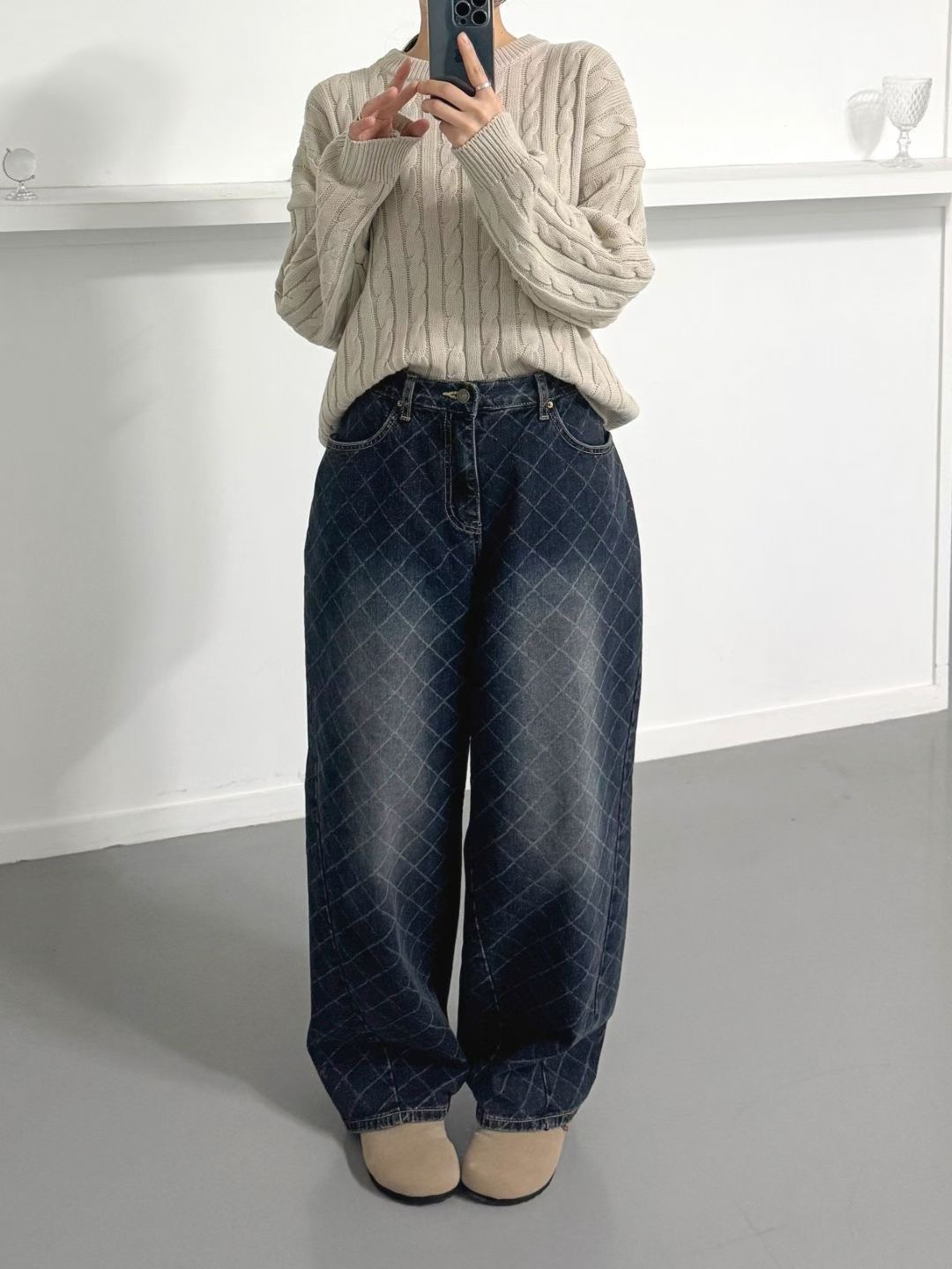 DOUBLEM東大門㊣代購女裝新款真品推薦熱賣時尚人氣休閑牛仔褲DOUBLEM牛仔褲圖色1