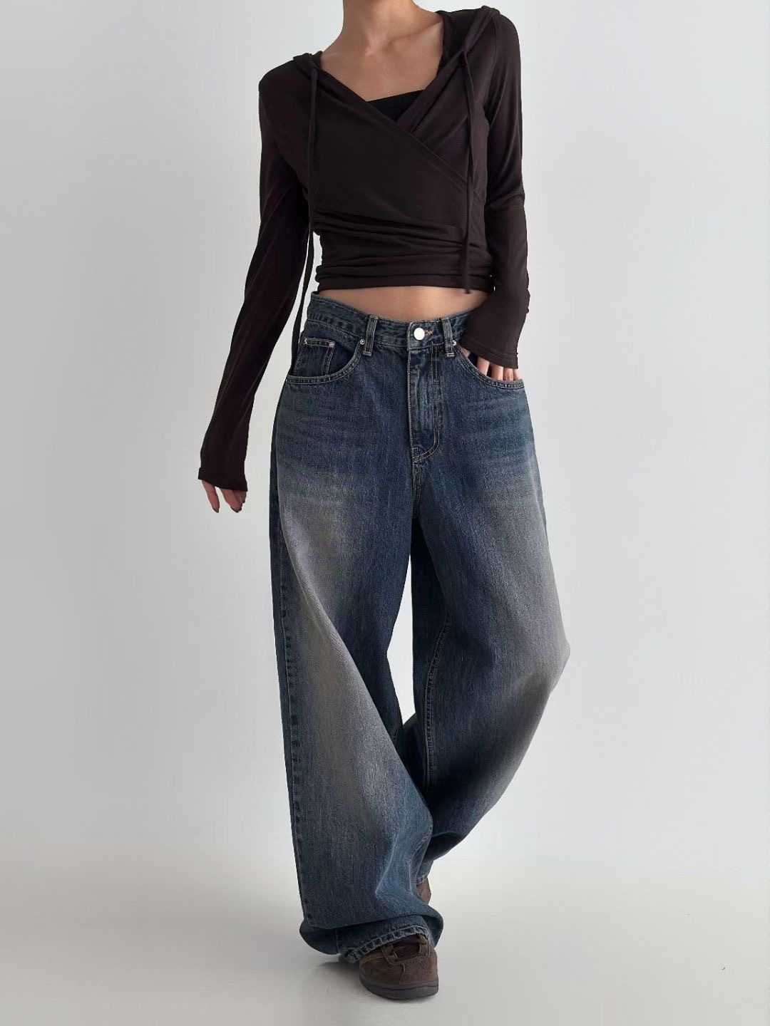 DOUBLEM東大門㊣代購女裝新款25秋冬人氣推薦職業時尚牛仔褲DOUBLEM牛仔褲