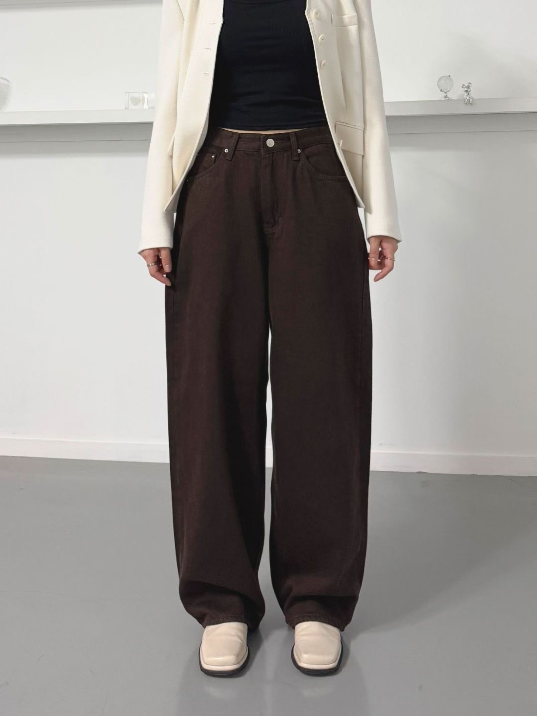 DOUBLEM東大門㊣實拍女裝新品人氣25秋冬熱賣時尚職業牛仔褲DOUBLEM牛仔褲圖色1