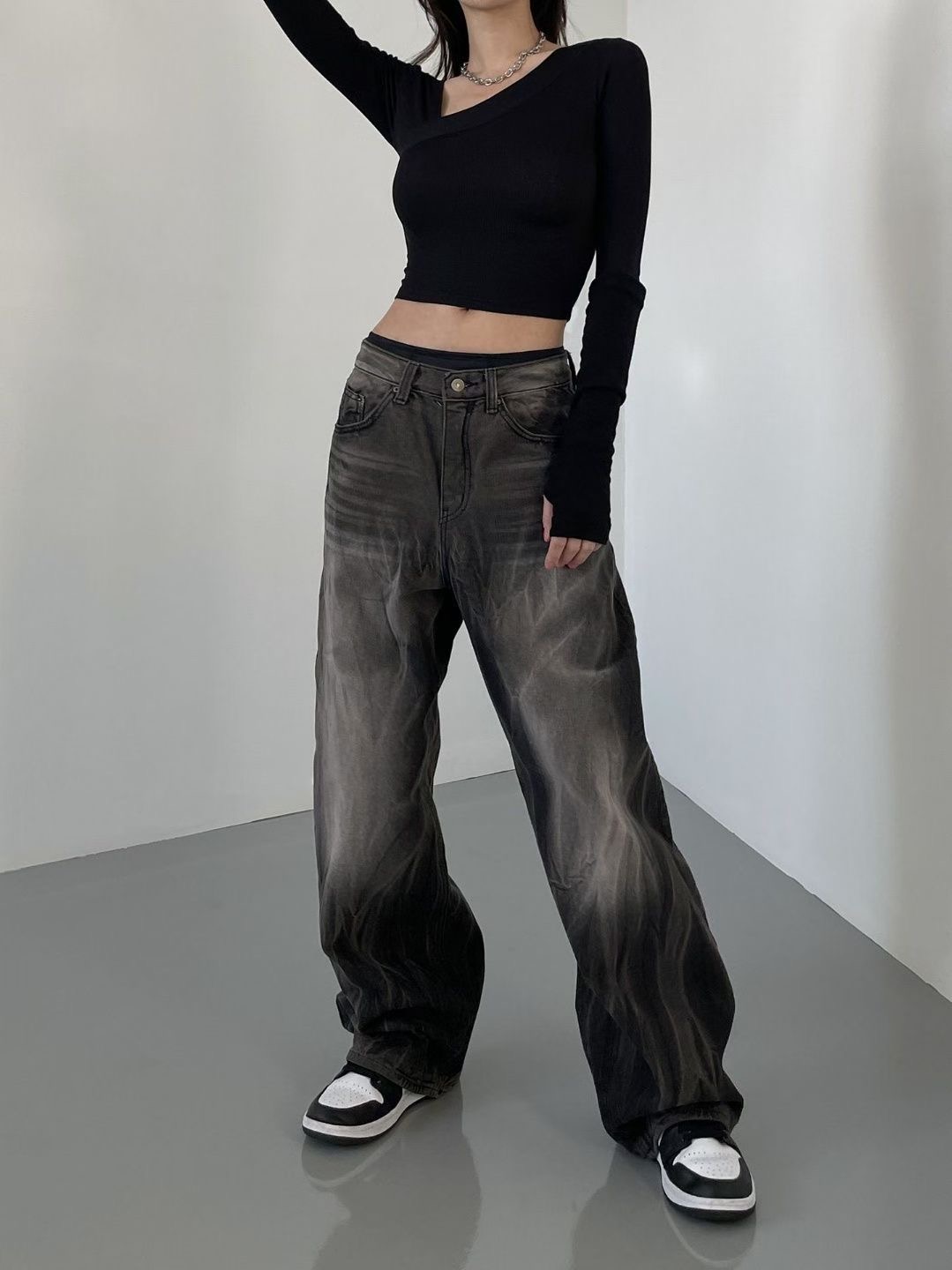 DOUBLEM東大門㊣直郵女士新款休閑推薦職業熱賣25秋冬牛仔褲加絨DOUBLEM牛仔褲