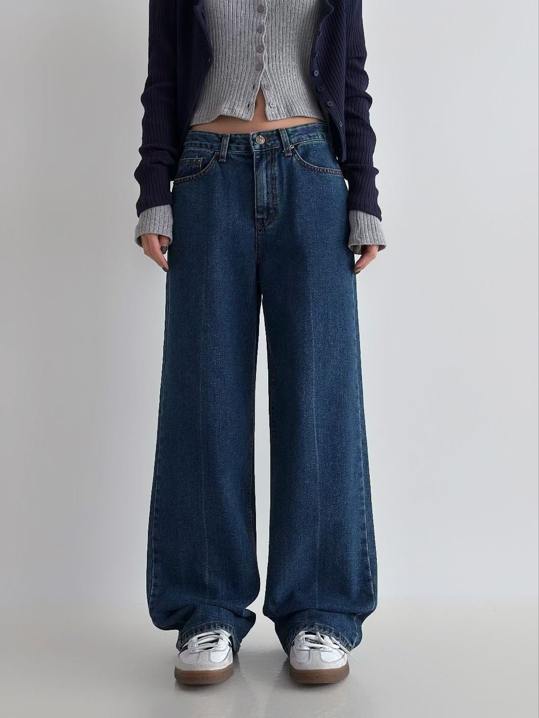 DOUBLEM東大門㊣實拍女士新款熱賣時尚職業人氣休閑牛仔褲加絨DOUBLEM牛仔褲圖色1