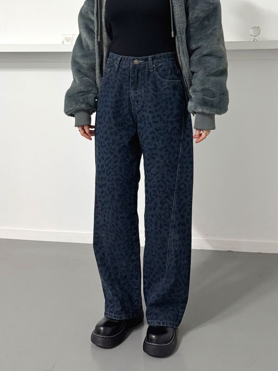 DOUBLEM韓國代購㊣女裝新品時尚真品人氣25秋冬職業熱賣牛仔褲DOUBLEM牛仔褲圖色1