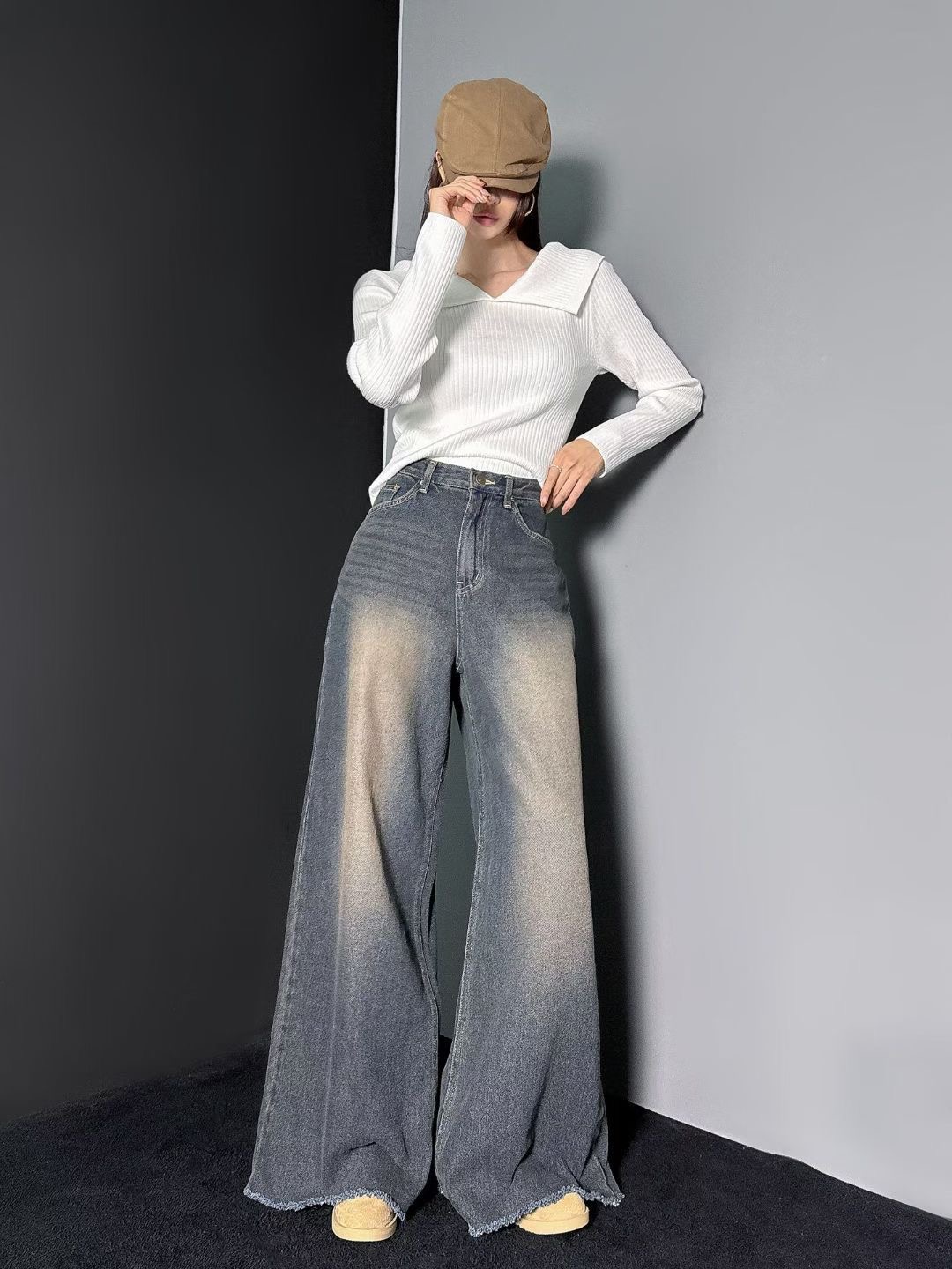 DOUBLEM東大門㊣直郵女裝新品職業時尚推薦休閑熱賣真品牛仔褲DOUBLEM牛仔褲