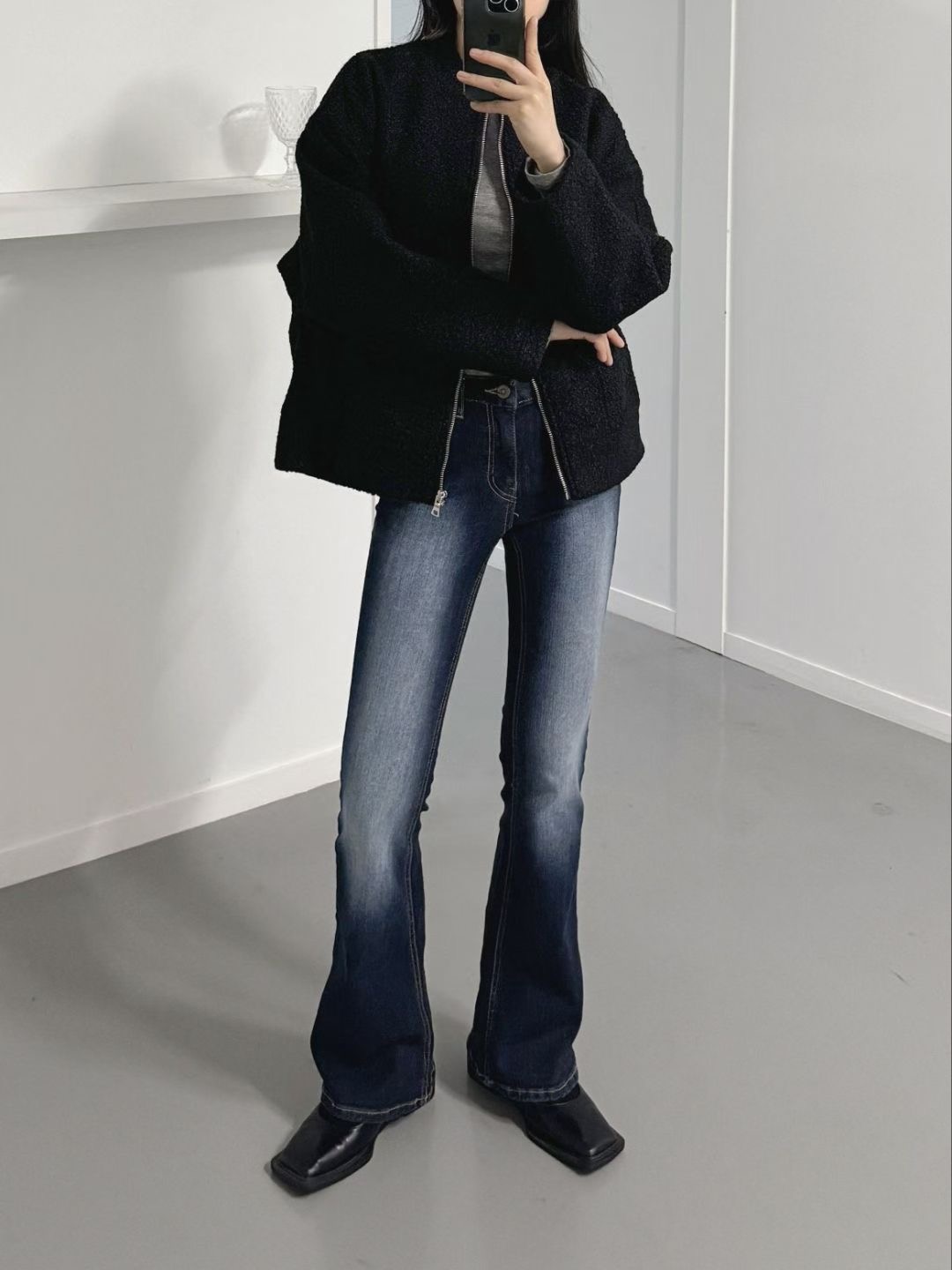 DOUBLEM東大門㊣實拍女裝新款25秋冬真品休閑推薦時尚牛仔褲DOUBLEM牛仔褲圖色1