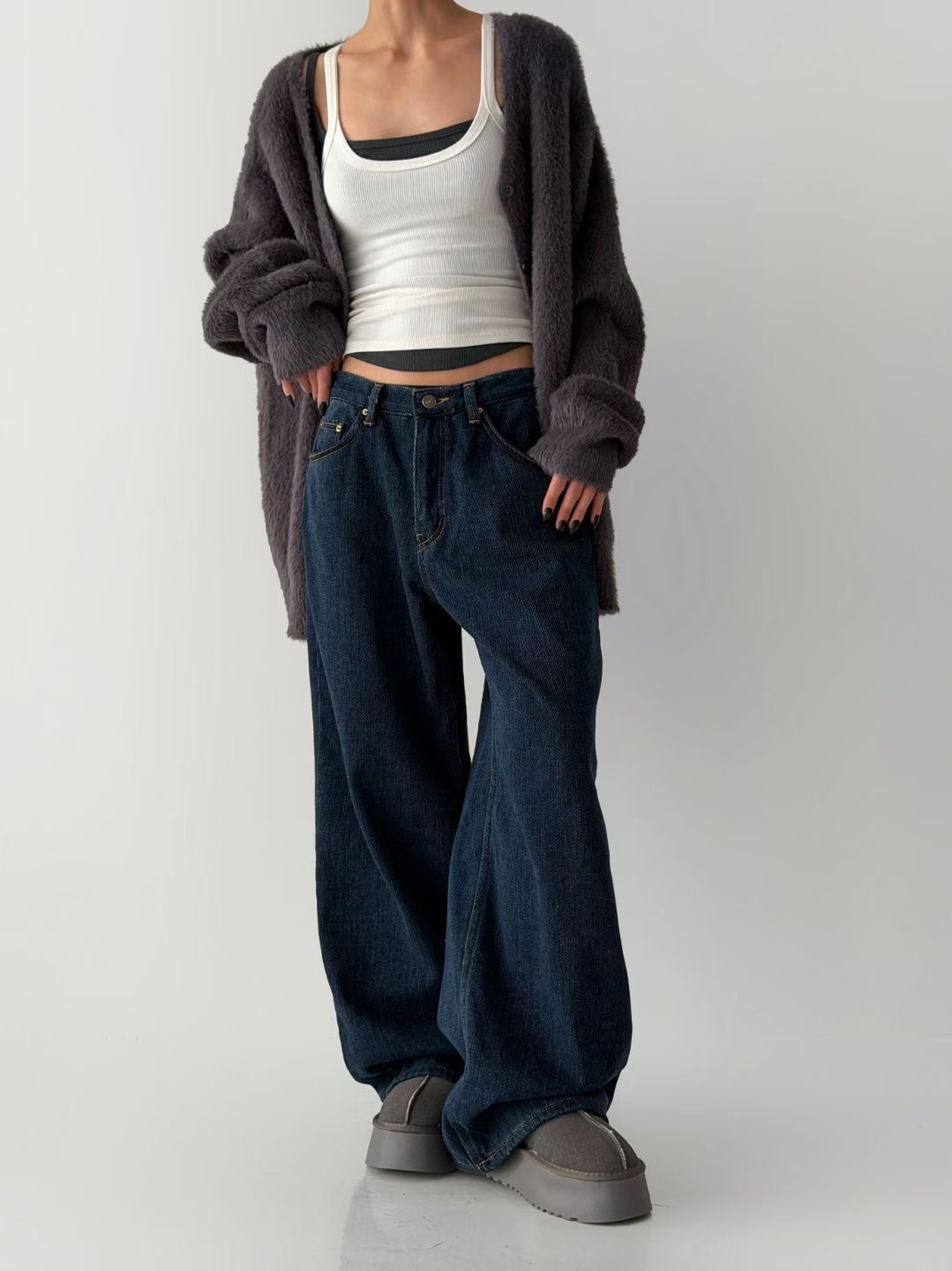 DOUBLEM東大門㊣直郵女裝新款推薦真品熱賣人氣職業休閑牛仔褲DOUBLEM牛仔褲圖色1