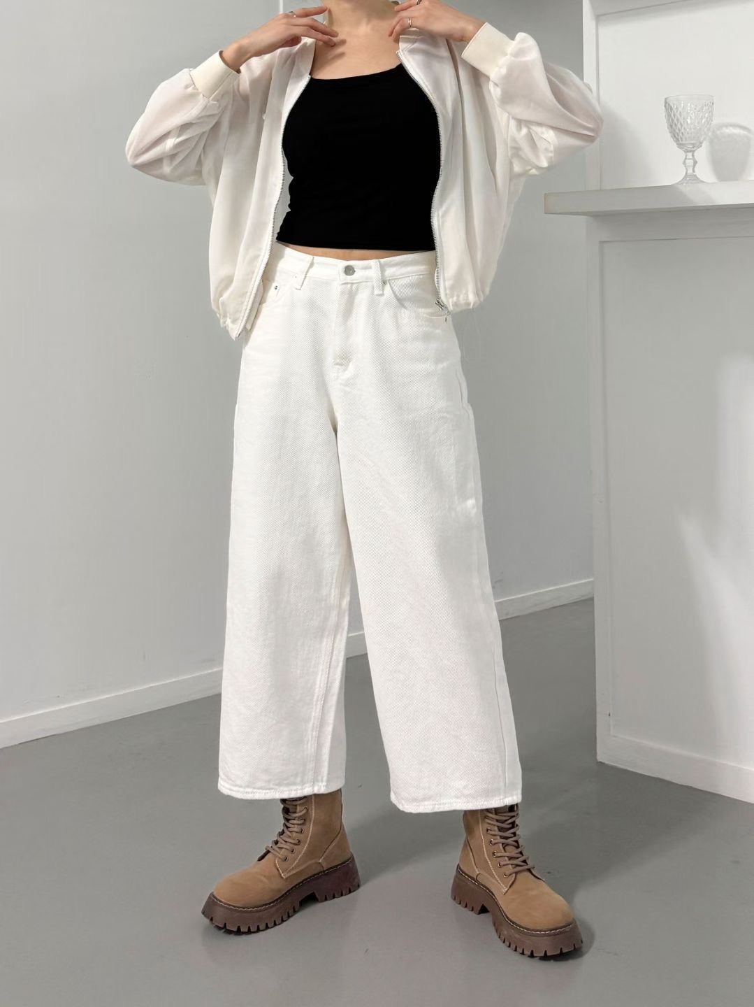 DOUBLEM東大門㊣實拍女士新品職業真品推薦休閑25秋冬牛仔褲DOUBLEM牛仔褲圖色1