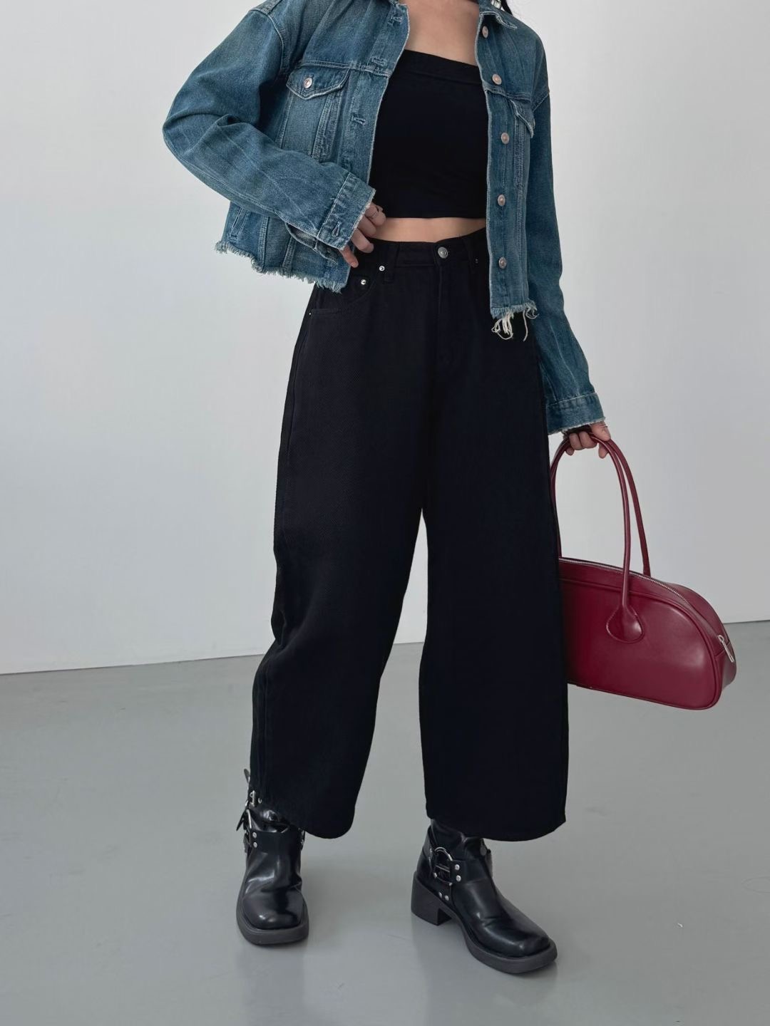 DOUBLEM東大門㊣實拍女士新品職業真品推薦休閑25秋冬牛仔褲DOUBLEM牛仔褲圖色2