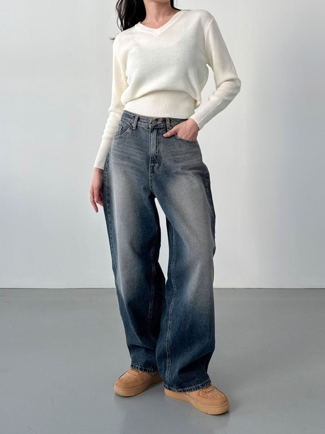 DOUBLEM東大門㊣直郵女士新品熱賣時尚25秋冬人氣推薦牛仔褲DOUBLEM牛仔褲