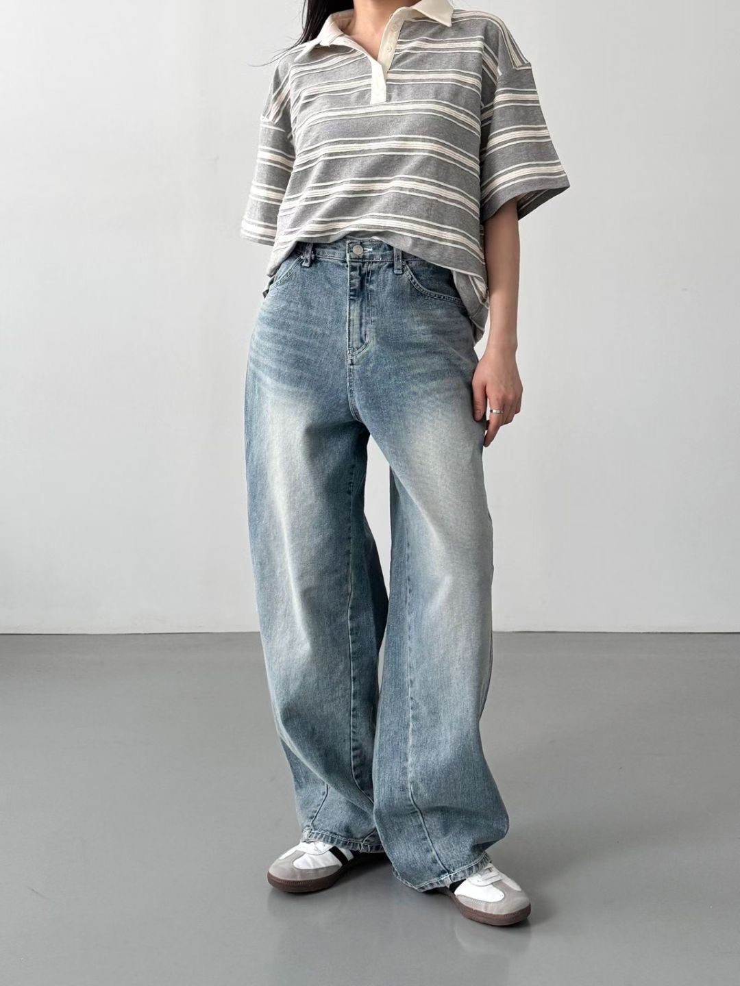 DOUBLEM東大門㊣直郵女士新款時尚真品25秋冬推薦休閑牛仔褲DOUBLEM牛仔褲