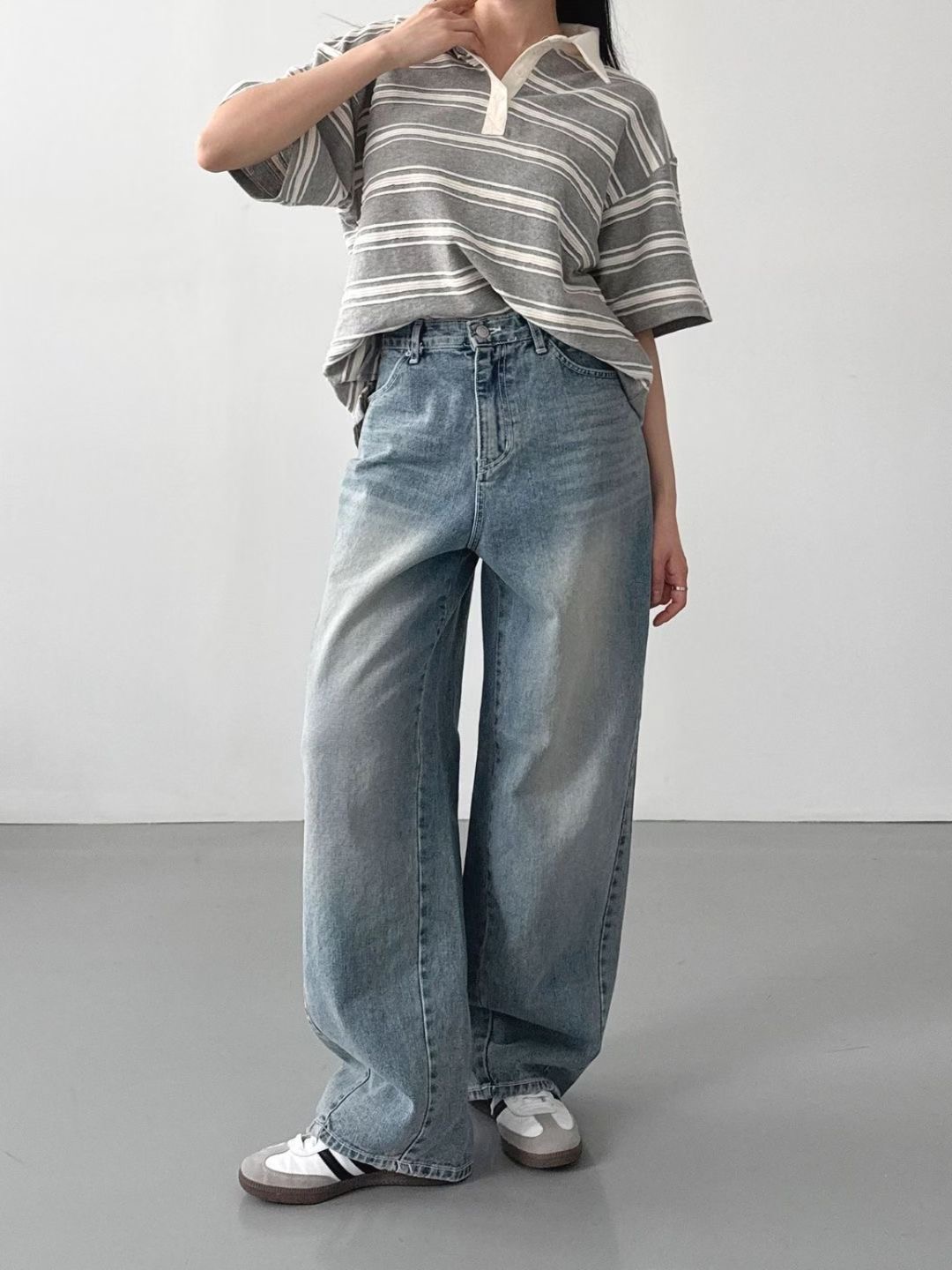 DOUBLEM東大門㊣直郵女士新款時尚真品25秋冬推薦休閑牛仔褲DOUBLEM牛仔褲圖色1