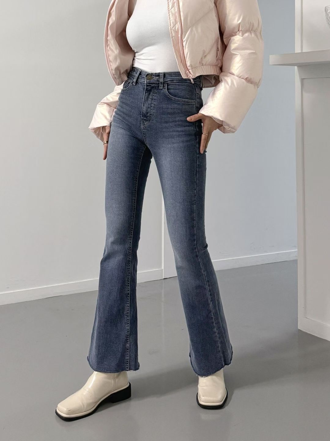 DOUBLEM東大門㊣實拍女裝新品休閑25秋冬時尚人氣牛仔褲加絨DOUBLEM牛仔褲