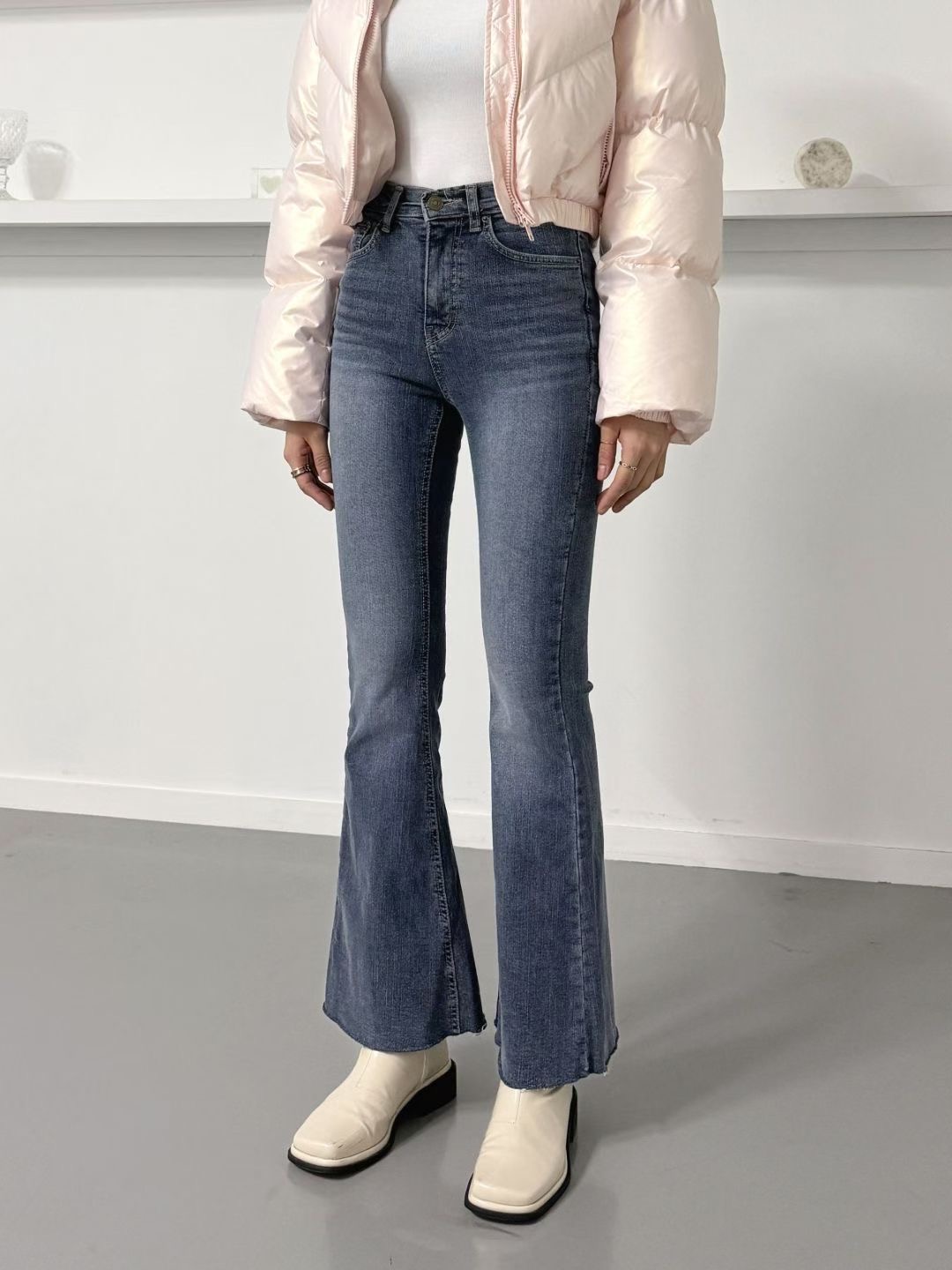 DOUBLEM東大門㊣實拍女裝新品休閑25秋冬時尚人氣牛仔褲加絨DOUBLEM牛仔褲圖色1