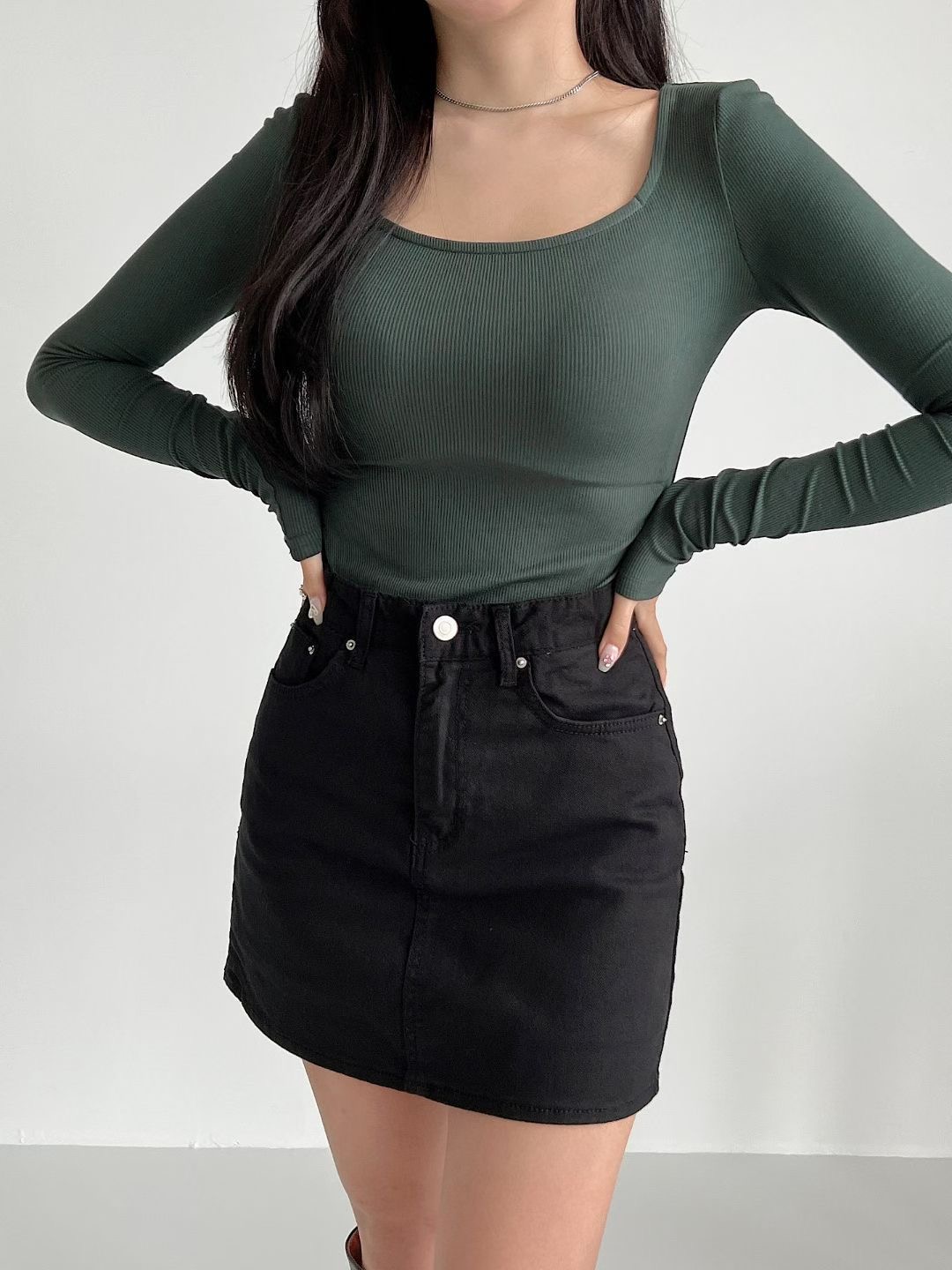 DOUBLEM東大門㊣代購女裝新款休閑推薦25秋冬熱賣短裙不含腰帶DOUBLEM短裙圖色1