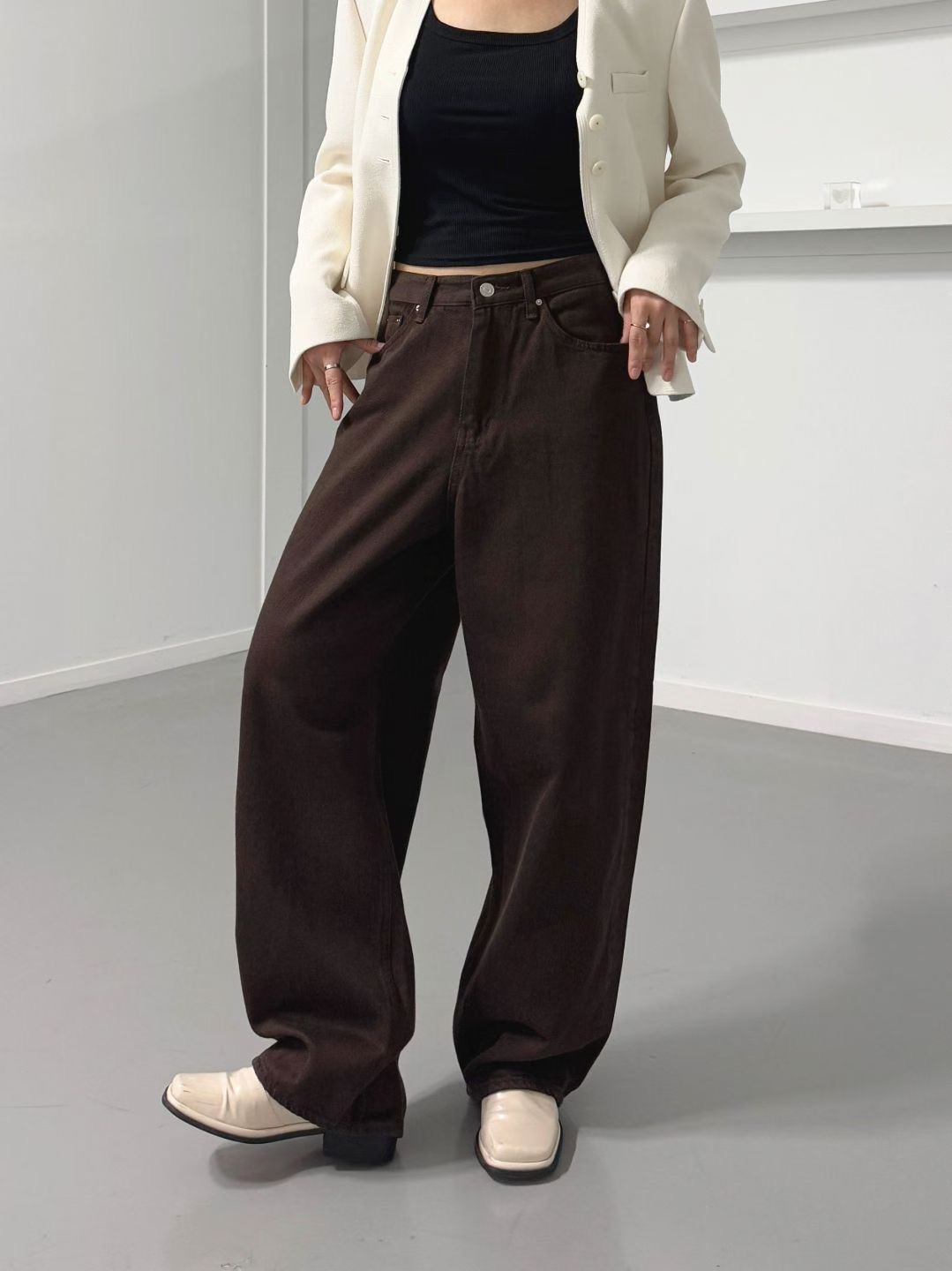 DOUBLEM東大門㊣代購女裝新款休閑人氣25秋冬推薦時尚牛仔褲DOUBLEM牛仔褲圖色1