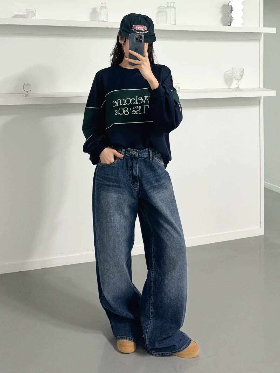 DOUBLEM韓國直郵㊣女士新品熱賣人氣真品推薦休閑時尚牛仔褲DOUBLEM牛仔褲