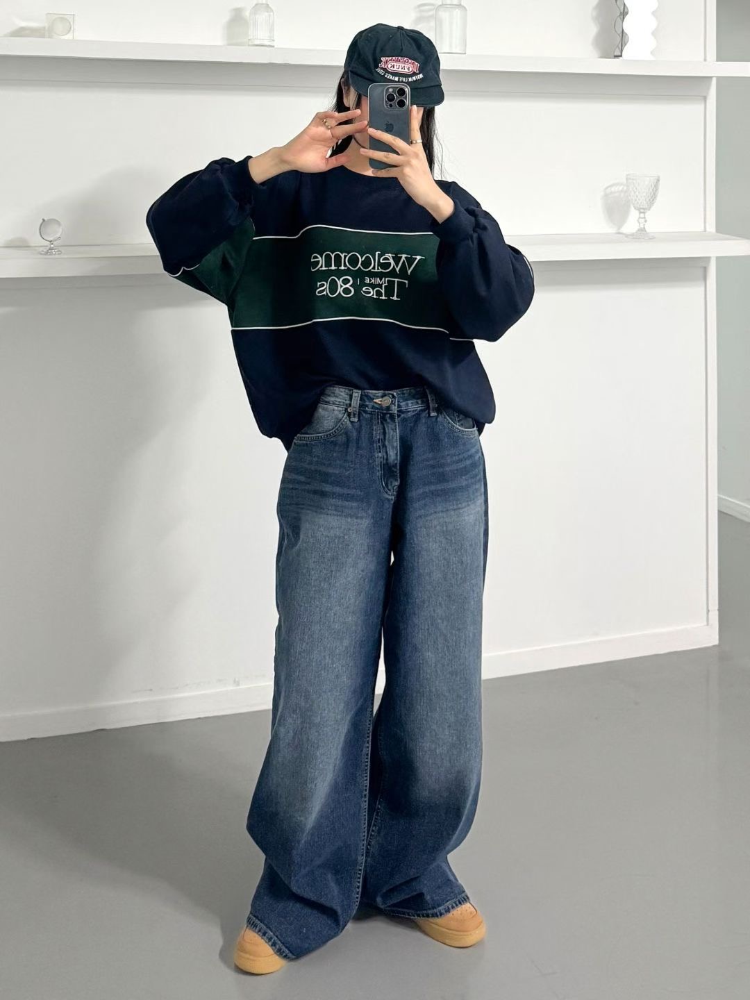 DOUBLEM韓國直郵㊣女士新品熱賣人氣真品推薦休閑時尚牛仔褲DOUBLEM牛仔褲圖色1