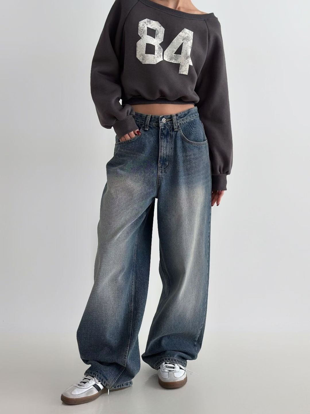 DOUBLEM韓國代購㊣女士新品時尚推薦休閑職業25秋冬人氣牛仔褲DOUBLEM牛仔褲