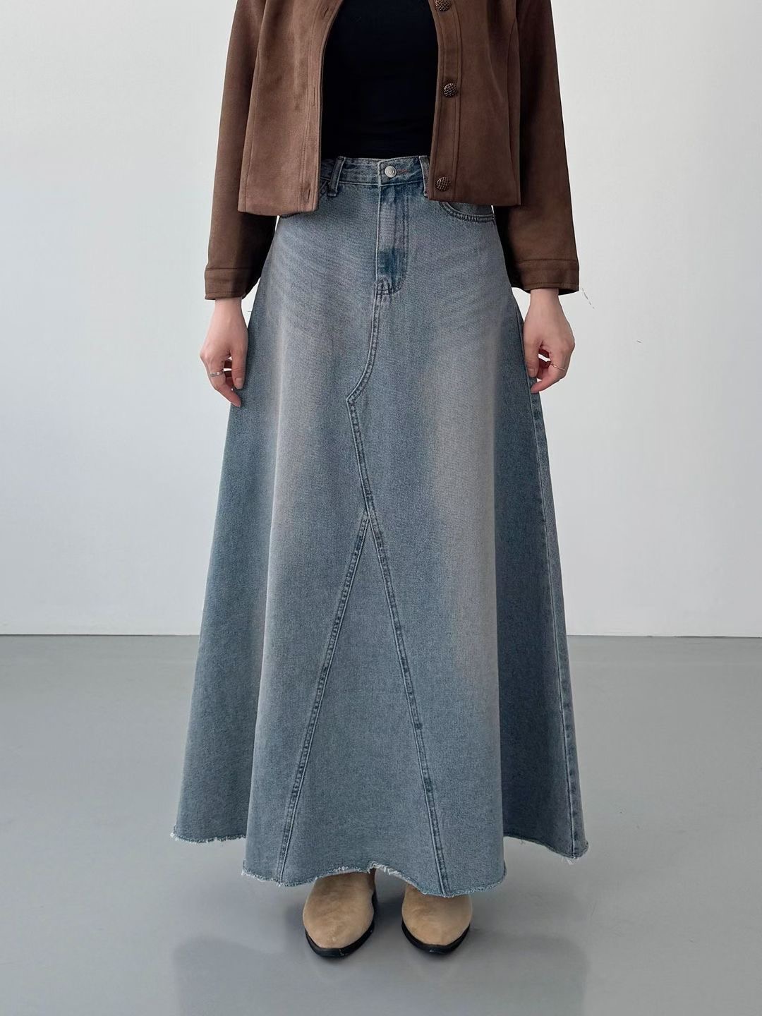 DOUBLEM東大門㊣代購女裝新款熱賣職業真品時尚25秋冬人氣長裙DOUBLEM長裙圖色1