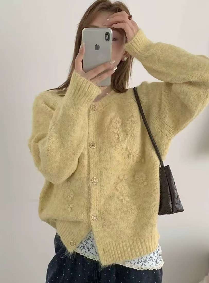 Y.BUTTERFIY東大門㊣直郵女士新款人氣推薦時尚休閑毛衣開衫Y.BUTTERFIY毛衣圖色1