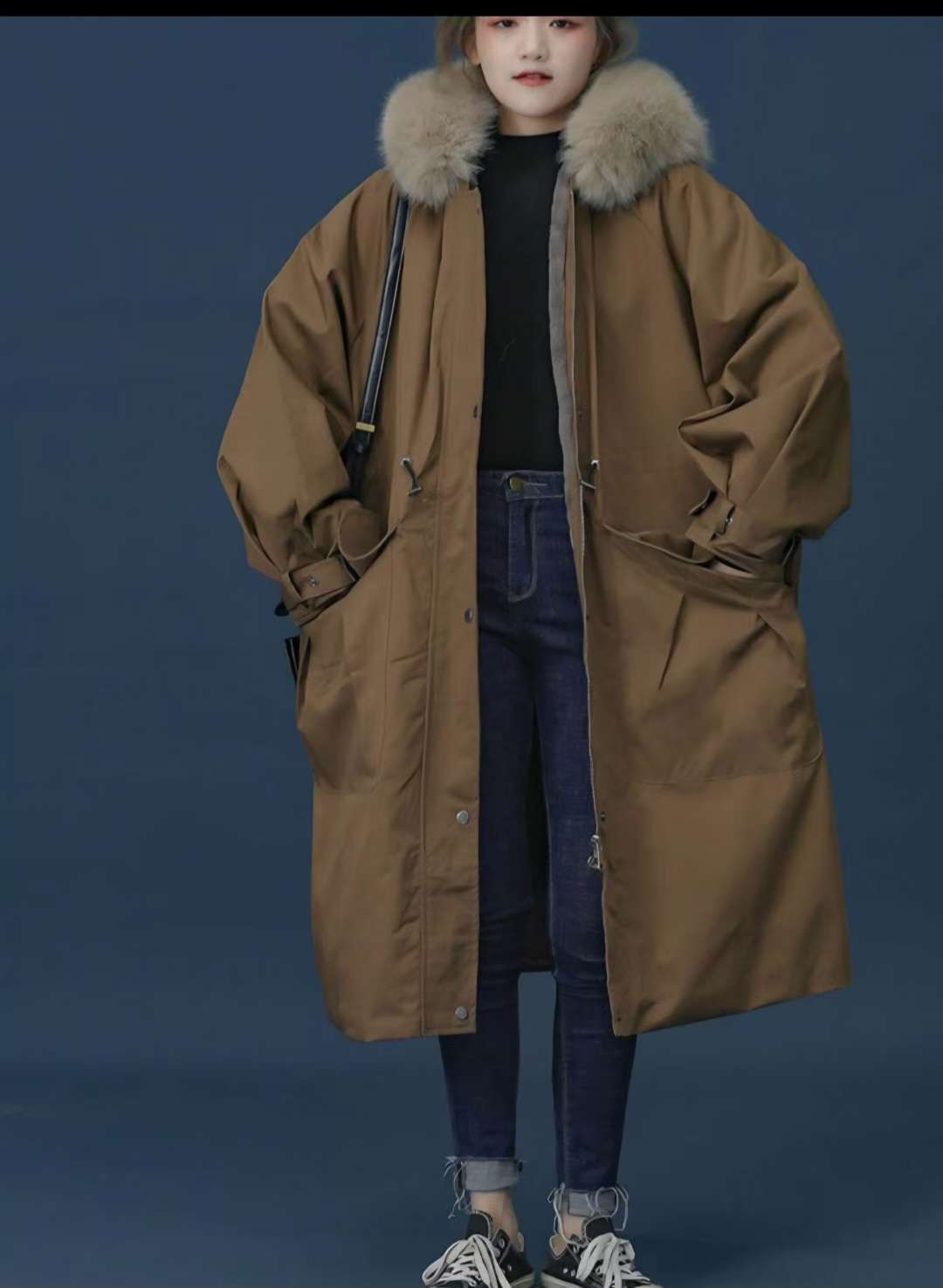 Y.BUTTERFIY韓國直郵㊣女裝新品時尚人氣25秋冬熱賣長款棉服Y.BUTTERFIY長款棉服圖色2