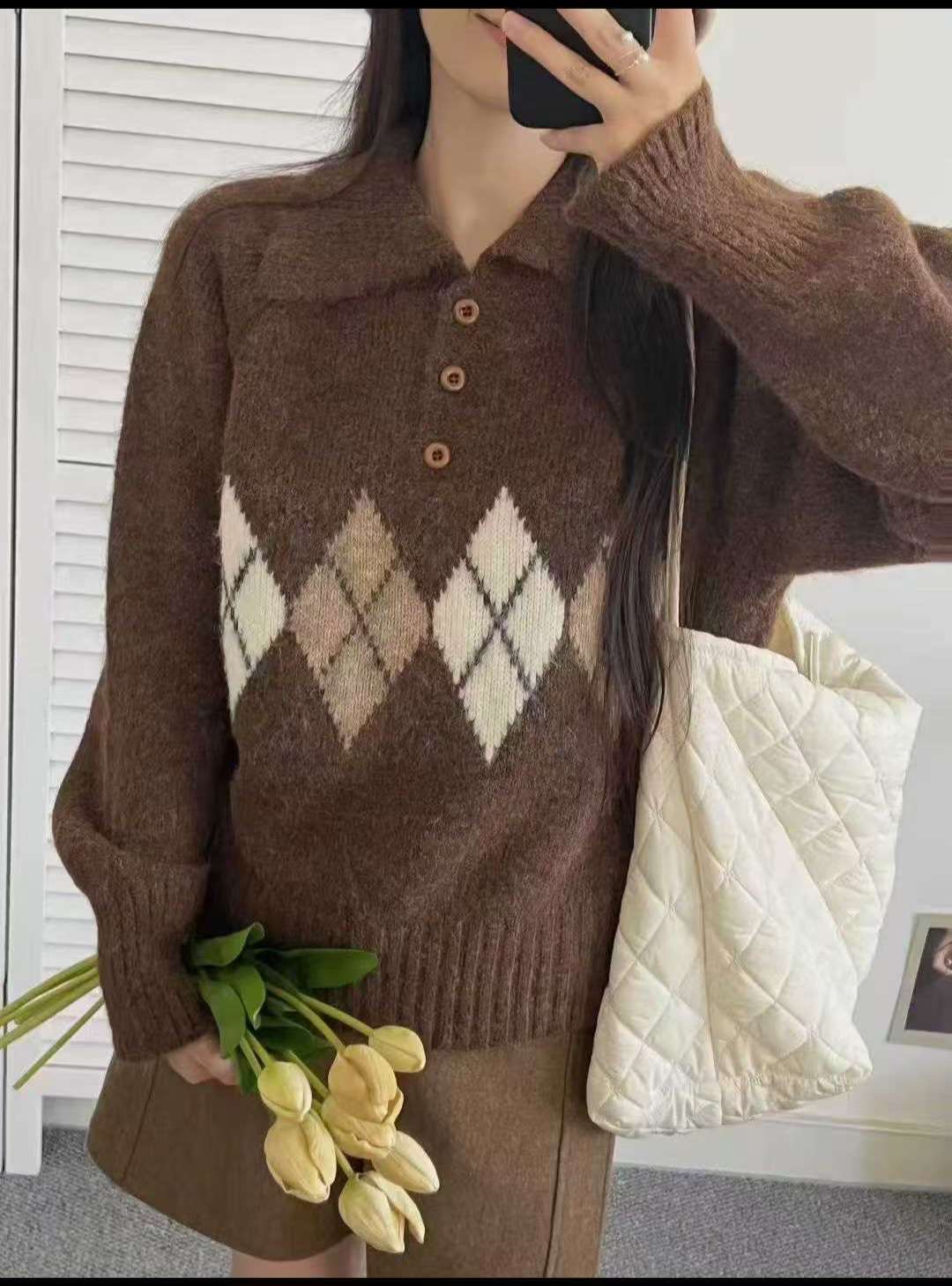 Y.BUTTERFIY韓國直郵㊣女裝新款人氣熱賣休閑推薦時尚毛衣Y.BUTTERFIY毛衣圖色2