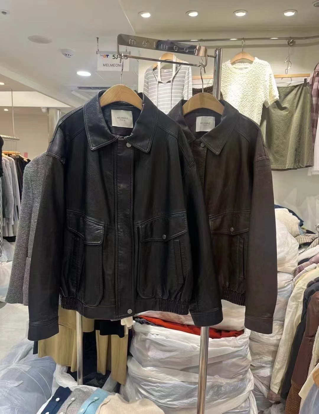 MELMEONT東大門㊣實拍女裝新款推薦休閑熱賣真品25秋冬皮衣MELMEONT皮衣