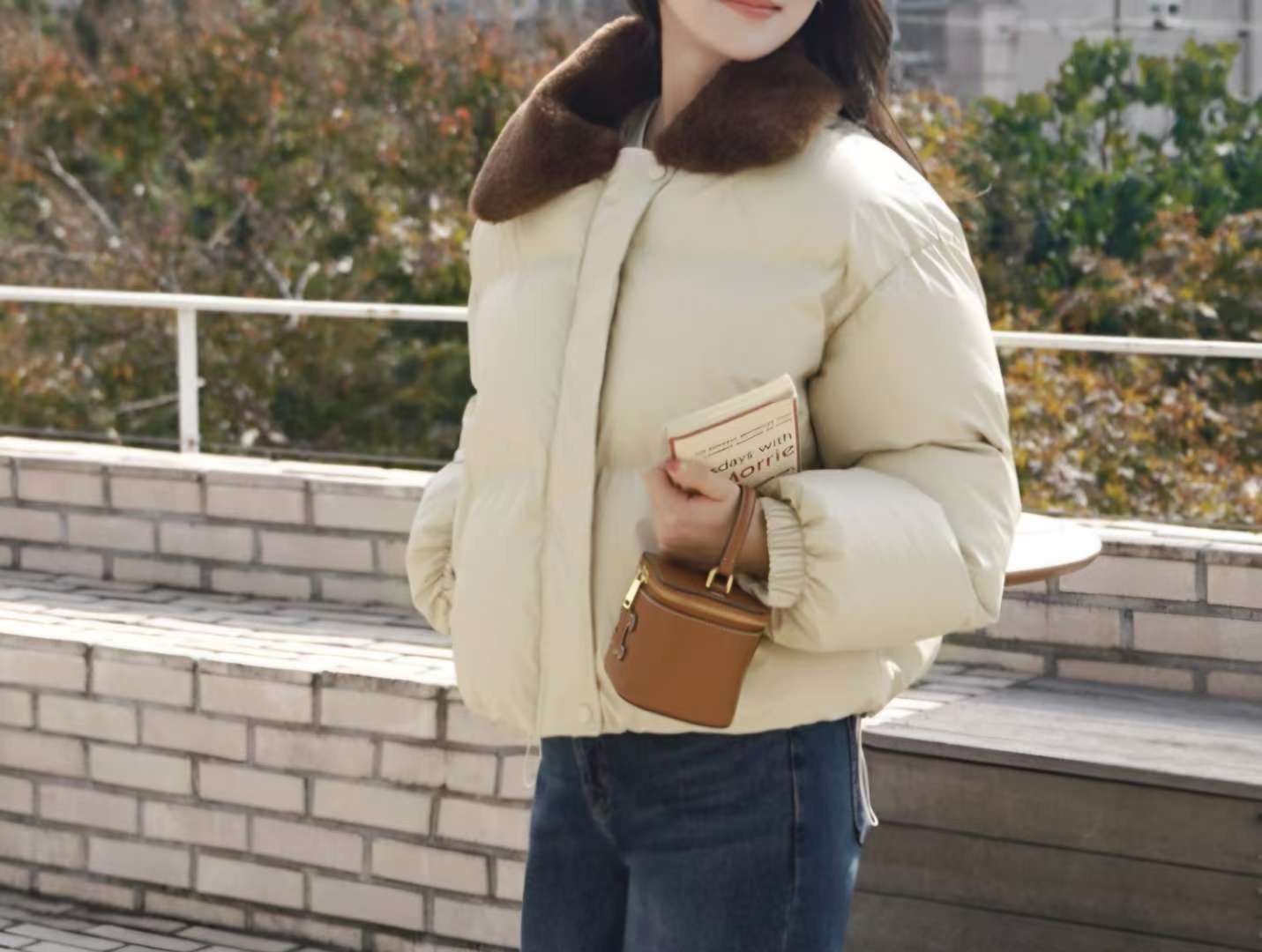 Y.BUTTERFIY韓國代購㊣女裝新品時尚熱賣休閑職業短款棉服Y.BUTTERFIY短款棉服