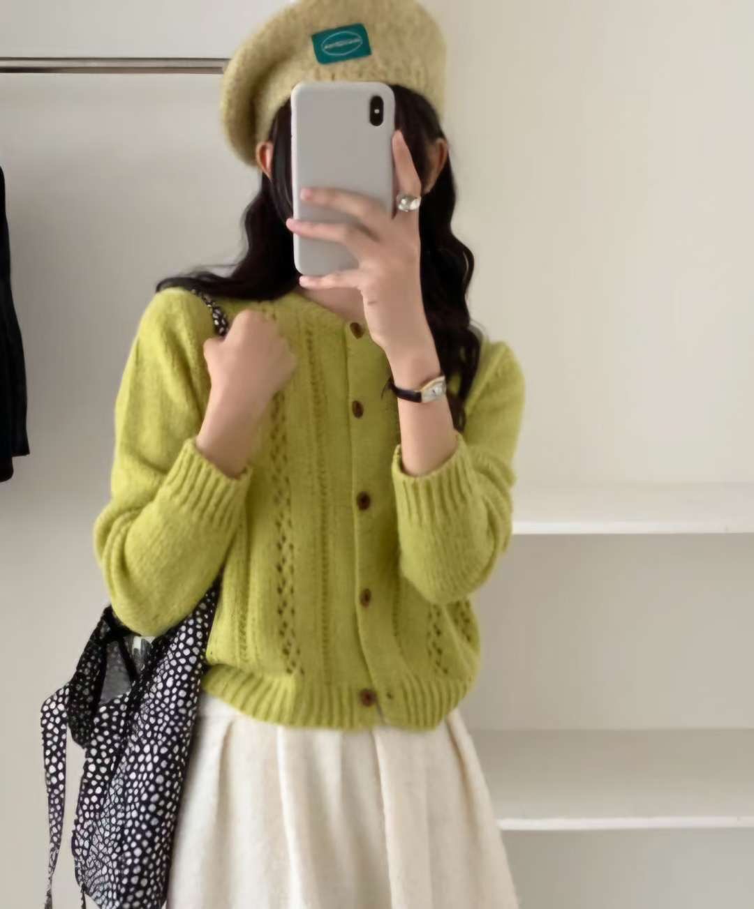 Y.BUTTERFIY東大門㊣代購女裝新款時尚25秋冬毛衣圍巾開衫Y.BUTTERFIY毛衣圖色1