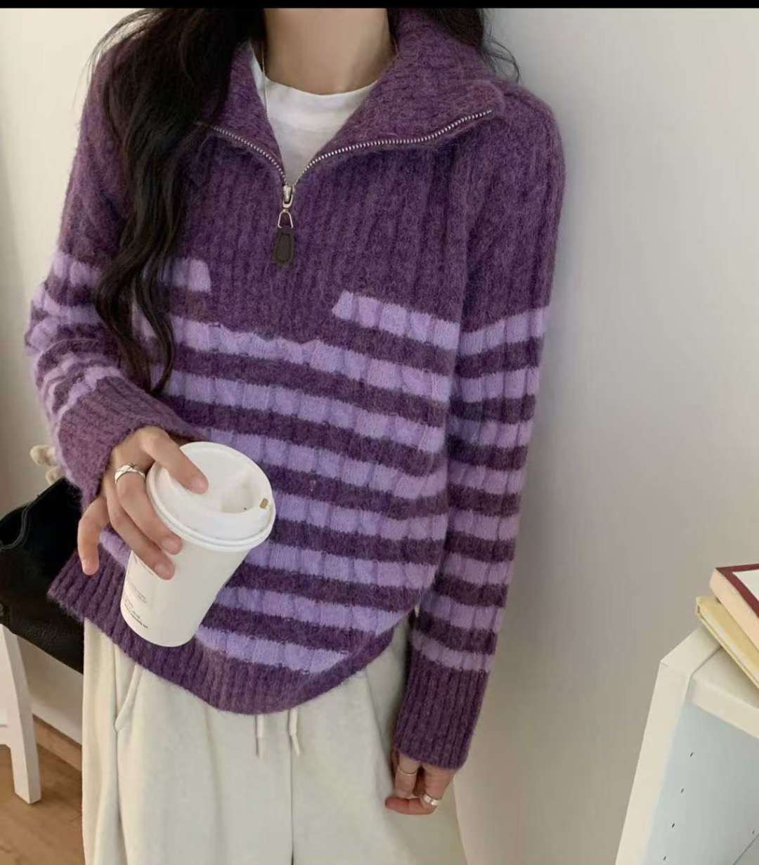 Y.BUTTERFIY東大門㊣直郵女裝新款職業25秋冬人氣推薦毛衣Y.BUTTERFIY毛衣圖色2