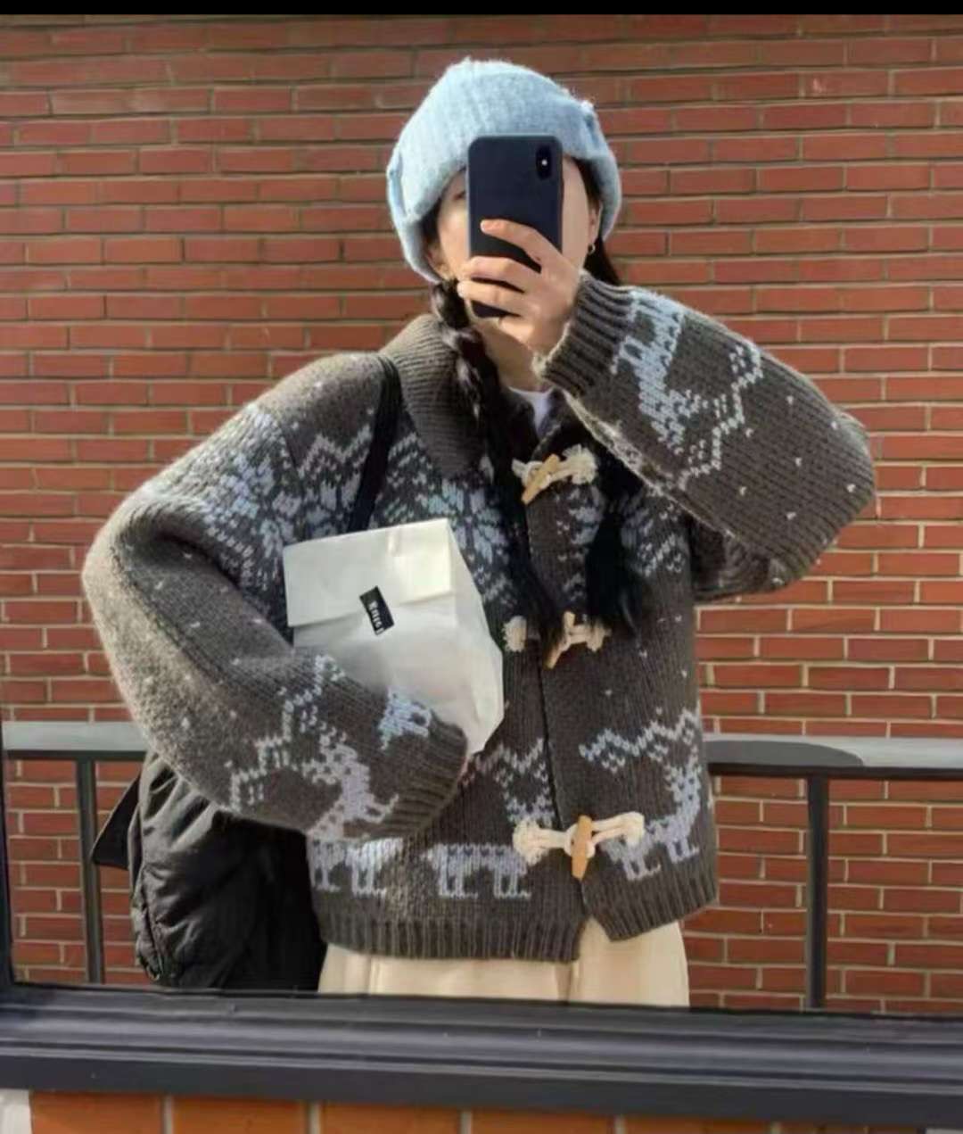 Y.BUTTERFIY東大門㊣代購女裝新款職業推薦人氣時尚毛衣開衫Y.BUTTERFIY毛衣圖色2