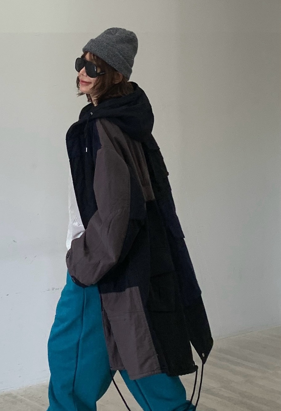 PARIS MATCH東大門㊣代購女裝新品職業休閑推薦中長款大衣PARIS MATCH中長款大衣