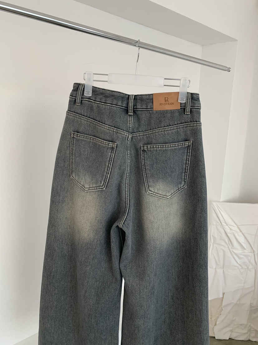 RIVER RAIN東大門㊣實拍女士新品熱賣時尚休閑25秋冬牛仔褲復古RIVER RAIN牛仔褲